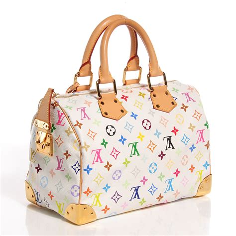 louis vuitton purse white colorful|louis vuitton speedy white.